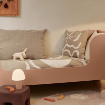 Ferm Living Frill Portable Lamp Rose Beside Sofa