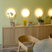 Muuto Looped Wall/ Ceiling Lamp w/ inline dimmer and plug - above shelf