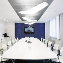 Artemide Architectural Mouette LED Suspension Lifestyle Meeting Room