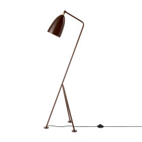 Gubi Grashoppa Floor Lamp Warm Glossy Walnut Brown