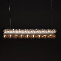 Moooi Prop Light Double Horizontal LED Suspension- On Black Background