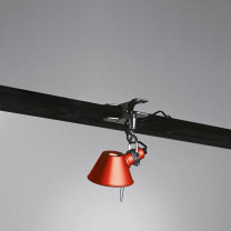 Artemide Tolomeo Pinza Light with clip-on Micro Red