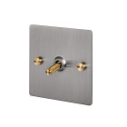 Buster + Punch 1G Toggle Switch Steel/Brass