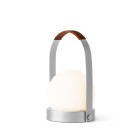 Audo Copenhagen Carrie Leather LED Portable Lamp - Brushed Aluminium