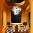 Moooi Serpentine Pendant in Orange Room