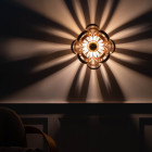 Tom Raffield Skipper Wall Light Oak in Dark Room