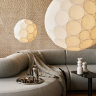 Tom Dixon Soft Pendant Both Sizes Above Sofa