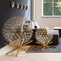 Moooi Raimond II Tensegrity LED Floor Lamp Both Sizes in Living Room