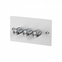 Buster and Punch 3G Dimmer Switch White/Steel