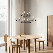 Luceplan J-us Pendant Configuration G above dining room table