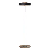 Bert Frank Revolve Stem Floor Lamp Antique Brass Black