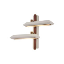 Bert Frank Rinato LED Double Wall Light Right Antique Brass White