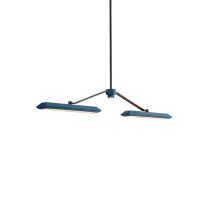 Bert Frank Rinato LED Linear Chandelier 2 Dark Bronze Blue