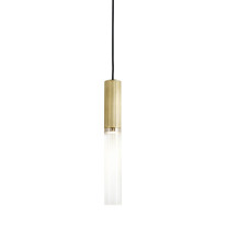 J. Adams Flume 50 Pendant Satin Brass - Frosted Glass