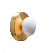 SkLO Dot 1x Wall Light - Oyster/ Brushed Brass
