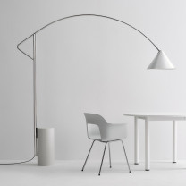 HAY Compass Floor Lamp Beside Desk - Off