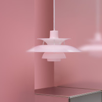 Louis Poulsen PH 5 320 Opal Pendant - Opal Pale Rose Lifestyle