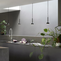 Northern Blush Pendant Black in kitchen