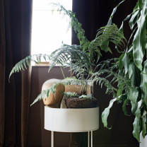 Ferm Living Plant Box Round Light Grey Indoors