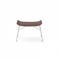 Kartell Smart Wood S/Wood Ottoman Slatted Ash Dark Wood Chrome