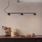 Northern Blush Rail LED Pendant 3 Black over table