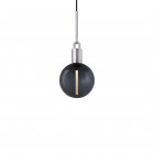 Buster + Punch Forked Glass Globe Pendant Medium Smoked Glass Steel