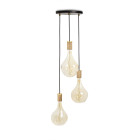 Tala Voronoi II Triple Pendant - Oak, Black Canopy