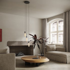 Steel Tala Basalt Triple Pendant in Living Room