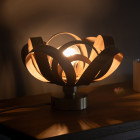 Tom Raffield Skipper Table Light Walnut on Table Lights Off