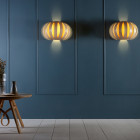 Tom Raffield Urchin Wall Light in Living Room Illuminated