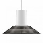 Zero Compose Pendant with Glass Shade Large White Grey