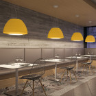 Axolight Bell Suspension Yellow in Restaurant