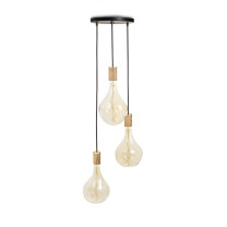 Tala Voronoi II Triple Pendant - Oak, Black Canopy