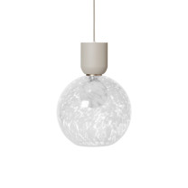 Ferm Living Collect Bell Socket Pendant Glass Sphere Grey Casca