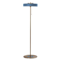 Bert Frank Revolve Stem Floor Lamp Antique Brass Blue