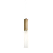 J. Adams Flume 50 Pendant Antique Brass - Frosted Glass