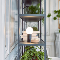 HAY Turn On Table Lamp Aluminium on Shelves