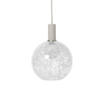 Ferm Living Collect Low Socket Pendant Glass Sphere Grey Casca