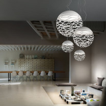 Lodes Kelly Sphere Pendant Matte White in Living Room