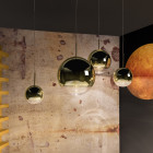 Gold Tom Dixon LED Mirror Ball Pendants