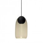 Mater Liuku Ball Pendant Light Black Satin Lacquered Smoked Glass
