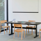 HAY Factor Linear LED Suspension Light Soft Black Above Table