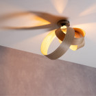 Tom Raffield Flush Ceiling Light Oak on Ceiling