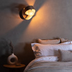 Tom Raffield Verso Wall Light Walnut Above Bed