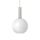 Ferm Living Collect High Socket Pendant Glass Sphere Grey Opal