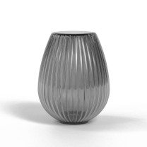 Tacoma Tulip Ribbed Glass in smoke