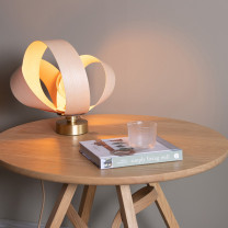 Tom Raffield Verso Table Lamp Ash on Table