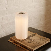Tom Dixon Press Frosted Table Lamp on shelf