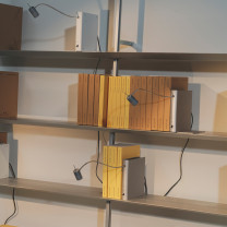 Santa & Cole Bib Luz Table Lamp Lifestyle Bookshelf 5