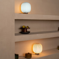 Established & Sons Filigrana T2 Table Lamp - Blue and Red on Shelves